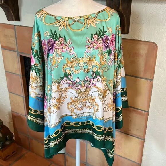 Boston Proper Floral Print Effortless Charmeuse Blouse, S/M! - Picture 1 of 12